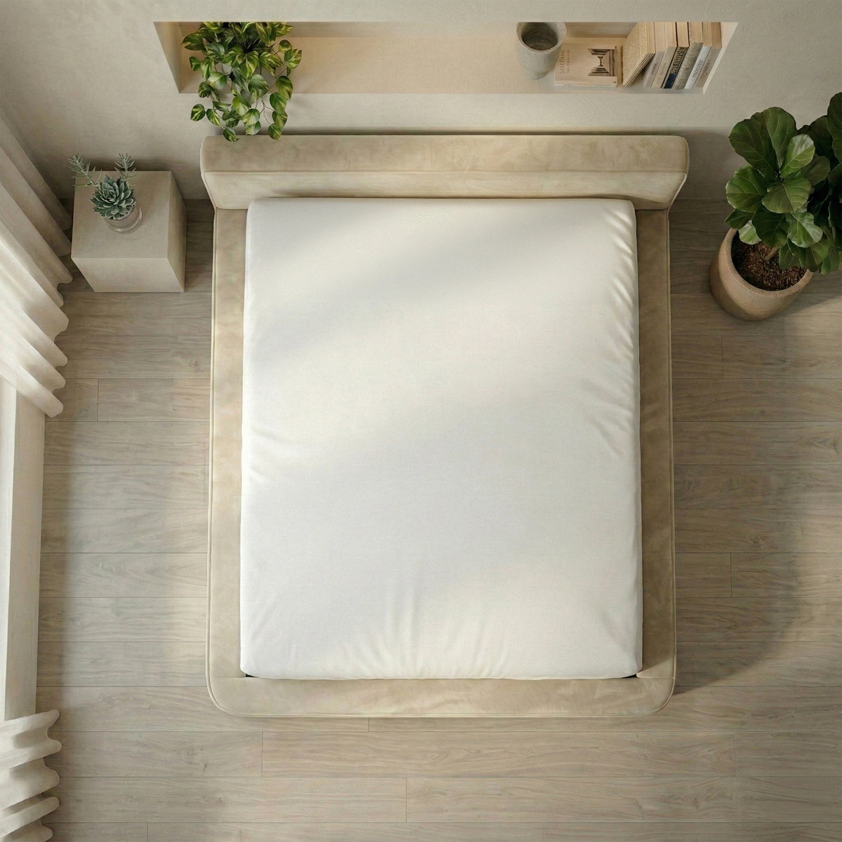 Opbergbed Amour Tranquility - Velvet in crème