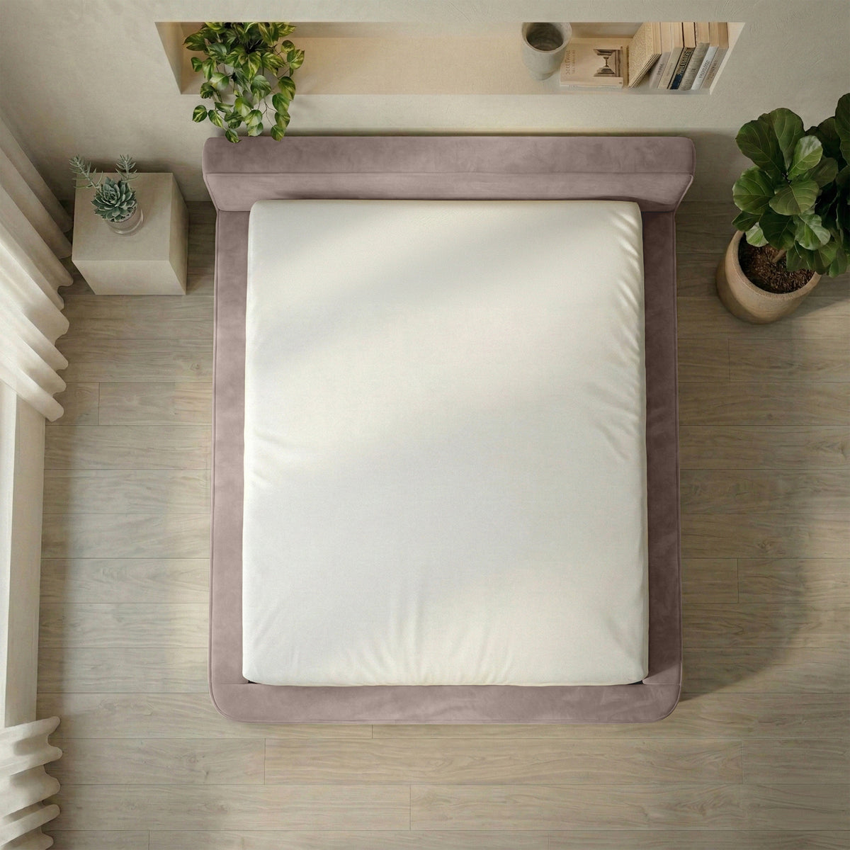 Opbergbed Amour Tranquility - Velvet in taupe