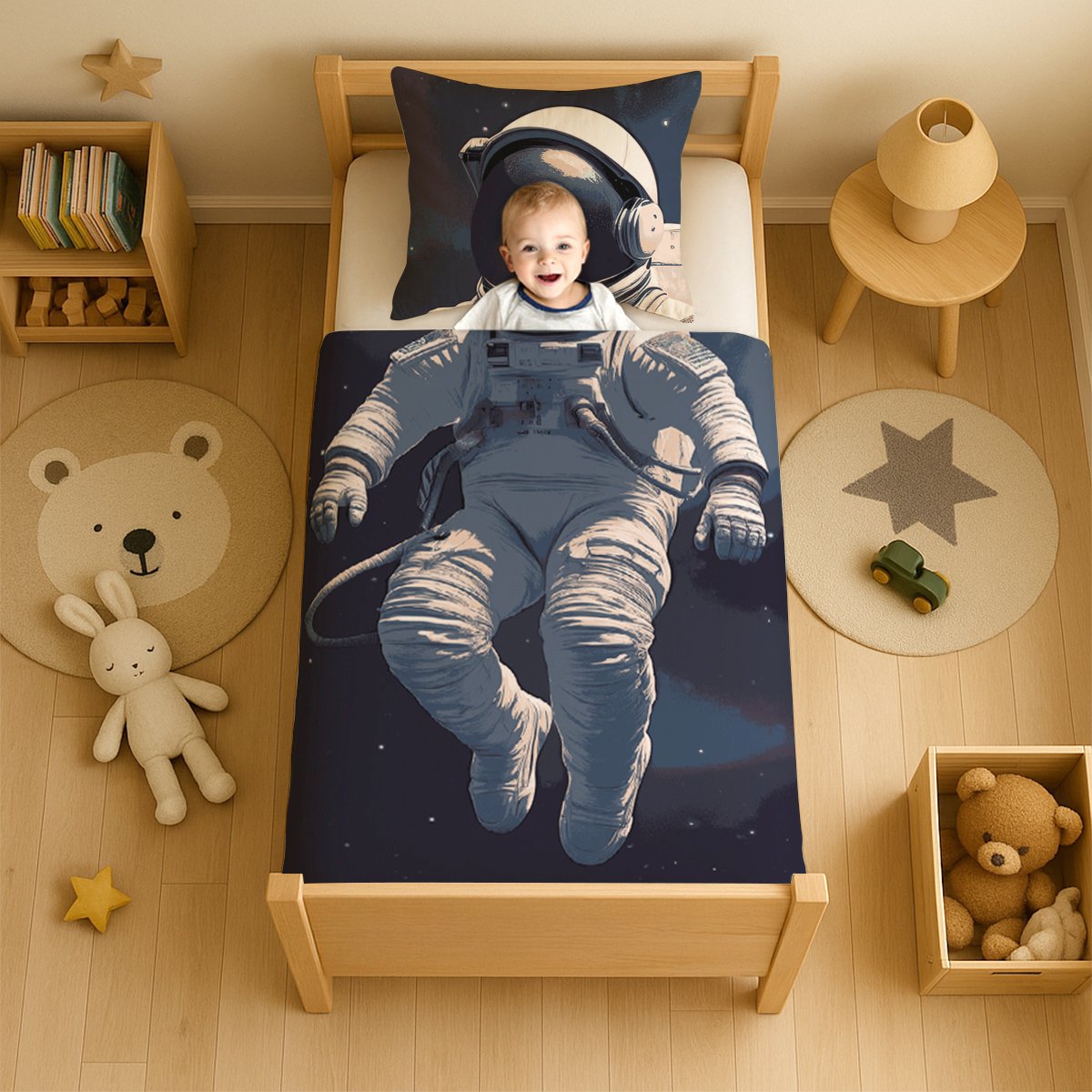 Interactief Kinderdekbed Astronaut in de kinderkamer