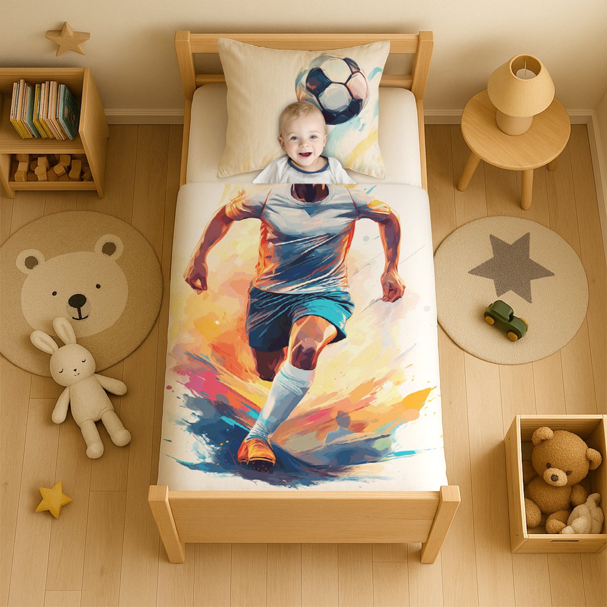 Interactief Kinderdekbed Voetballer in de kinderkamer